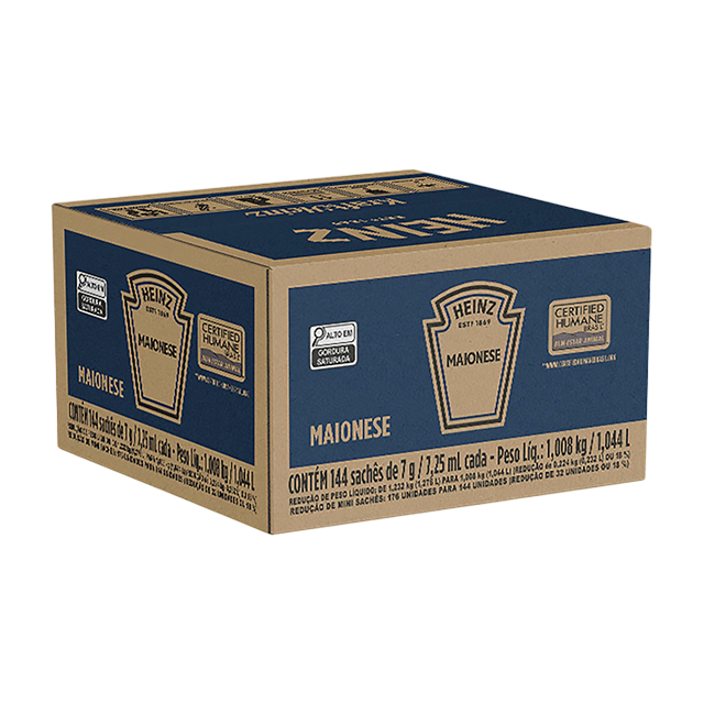 Maionese Heinz Sachê de 7g Caixa com 144 Un - 1 Unidade